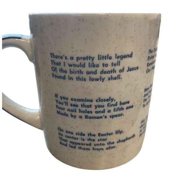 Ceramic Coffee Mug The Legend Of The Sand Dollar Speckled White - Picture 2 of 6